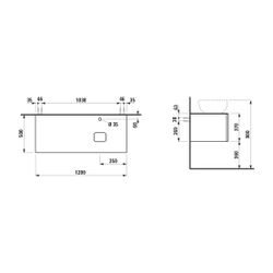 Laufen Schubladenelement, Ilbagnoalessi, 1200mm, Noce canaletto, 1 Schub., mit H... LAUFEN-H4323190976301 7612738074456 (Abb. 1)