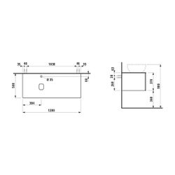 Laufen Schubladenelement, Ilbagnoalessi, 1200mm, Mattweiß, 1 Schub., mit HL, Aus... LAUFEN-H4313240972601 7612738073268 (Abb. 1)