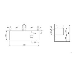Laufen Schubladenelement, Ilbagnoalessi, 1600mm, Eiche hell, 2 Schub., mit HL, A... LAUFEN-H4323560972501 7612738075132 (Abb. 1)