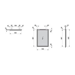 Laufen Spiegel Frame 25, 550x25x825mm, mit Aluminiumrahmen glanzeloxiert... LAUFEN-H4474019001441 7612738296674 (Abb. 1)
