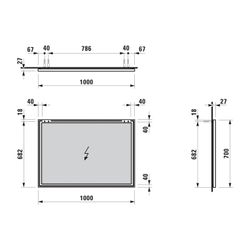 Laufen Spiegel Frame 25, 1000x25x700mm, mit Aluminiumrahmen glanzeloxiert... LAUFEN-H4474069001441 7612738296728 (Abb. 1)
