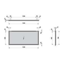 Laufen Spiegel Frame 25, 1500x25x700mm, Mattschwarz, mit Aluminiumrahmen... LAUFEN-H4474099004501 7612738958268 (Abb. 1)
