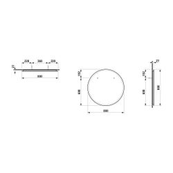 Laufen Spiegel Frame 25, 23x800x800mm, rund, ohne Beleuchtung glanzeloxiert... LAUFEN-H4474329001441 7612738958039 (Abb. 1)