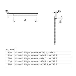 Laufen LED-Leuchte horizontal Frame 25 25x450x25mm, Sensor-Schalter glanzeloxier... LAUFEN-H4474529000071 7612738296797 (Abb. 1)