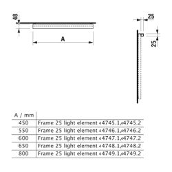 Laufen LED-Leuchte horizontal Frame 25 25x600x25mm, für Schalter glanzeloxiert... LAUFEN-H4474719000071 7612738296827 (Abb. 1)