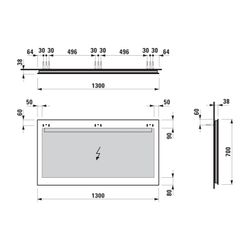 Laufen Spiegel Leelo, LED-Beleuchtung 1300x700mm, externer Lichtschalter... LAUFEN-H4476819501441 7612738938208 (Abb. 1)