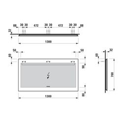 Laufen Spiegel Leelo, LED-Beleuchtung+Ambientelicht+3 Touchsensoren 1300x700mm, ... LAUFEN-H4476839501441 7612738938222 (Abb. 1)
