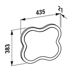 Laufen Blumenspiegel Florakids 440x496x19mm, Chinarot... LAUFEN-H4616010034691 4014804728578 (Abb. 1)