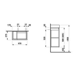 Laufen Waschtischunterbau Laufen Pro S 470x615x275mm, Graphit, 1 Tür rechts Rega... LAUFEN-H4830020954801 7612738306953 (Abb. 1)
