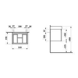 Laufen Waschtischunterbau Laufen Pro S 370x510x392mm, Wenge, 1 Schublade 1 Innen... LAUFEN-H4830220954231 4014804791640 (Abb. 1)