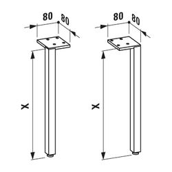 Laufen Füße, 2 Stück, Laufen Pro S für Waschtischunterbau verschiedene Modelle, ... LAUFEN-H4831010960041 7612738302559 (Abb. 1)