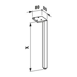 Laufen Füße, 2 Stück, Laufen Pro S für Waschtischunterbauten Aluminium... LAUFEN-H4830950950041 4014804843301 (Abb. 1)