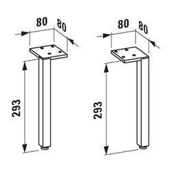 Laufen Füße, 2 Stück, Laufen Pro S Set BASE, Aluminium... LAUFEN-H4831050960041 7612738915803 (Abb. 1)
