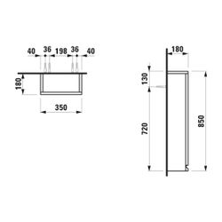 Laufen Kleiner Hängeschrank Laufen Pro S 180x350x850mm, Eiche hell, 1 Tür Scharn... LAUFEN-H4831130954791 7612738353605 (Abb. 1)
