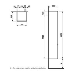 Laufen Hochschrank Laufen Pro 335x350x1650mm, Wenge, 1 Tür Scharnier links 4 Abl... LAUFEN-H4831210954231 4014804735545 (Abb. 1)