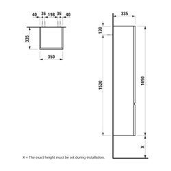 Laufen Hochschrank Laufen Pro 335x350x1650mm, Mattweiß, 1 Tür Scharnier rechts 4... LAUFEN-H4831220954631 4014804735569 (Abb. 1)