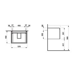 Laufen Waschtischunterbau Laufen Pro S 450x570x397mm, Multicolor, 1 Schublade, m... LAUFEN-H4833710969991 7612738295806 (Abb. 1)