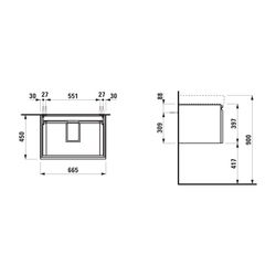 Laufen Waschtischunterbau Laufen Pro S 450x665x397mm, Wenge, 1 Schublade 1 Innen... LAUFEN-H4834520964231 7612738296032 (Abb. 1)