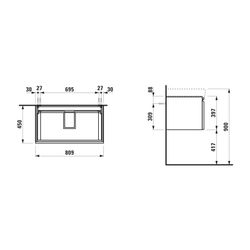 Laufen Waschtischunterbau Laufen Pro S 450x809x397mm, Mattweiß, 1 Schublade 1 In... LAUFEN-H4835020964631 7612738296117 (Abb. 1)