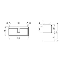 Laufen Waschtischunterbau Laufen Pro S 450x1010x397mm, Mattweiß, 1 Schublade, mi... LAUFEN-H4835510964631 7612738296162 (Abb. 1)