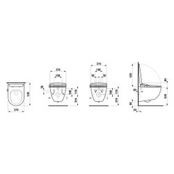 Laufen Dusch-Tiefspül-WC wandhängend Cleanet Pro 530x370x425mm, Lite, spülrandlo... LAUFEN-H613890000S002 7612738162665 (Abb. 1)