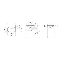 Laufen Waschtisch LUA 460x550x180mm, Weiß LCC, ohne Hahnloch, mit Überlauf... LAUFEN-H8100824001091 7612738983499 (Abb. 1)