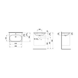 Laufen Waschtisch LUA 460x650x180mm, Weiß, 1 Hahnloch, mit Überlauf... LAUFEN-H8100840001041 7612738981761 (Abb. 1)