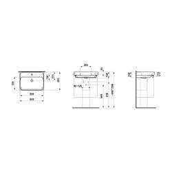 Laufen Waschtisch MEDA 460x600x160mm, Weiß, 1 Hahnloch, mit Überlauf... LAUFEN-H8101130001041 7612738062903 (Abb. 1)