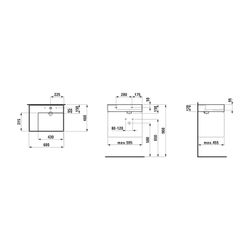 Laufen Waschtisch Kartell 460x600x150mm, Mattschwarz, 2 Hahnlöcher, ohne Überlau... LAUFEN-H8103357168151 7612738964825 (Abb. 1)