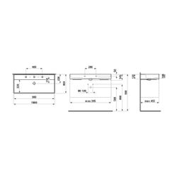 Laufen Waschtisch Kartell 460x1000x145mm, glänzend Schwarz, ohne Hahnloch, mit Ü... LAUFEN-H8103370201091 7612738010393 (Abb. 1)