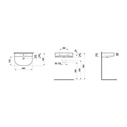 Laufen Waschtisch Sonar 420x600x145mm, Weiß, 3 Hahnlöcher, ohne Überlauf... LAUFEN-H8103420001581 7612738939724 (Abb. 1)