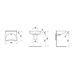 Laufen Waschtisch barrierefrei REHAB 550x660x190mm, Weiß, 1 Hahnloch, ohne Überl... LAUFEN-H8106030001041 4014804133631 (Abb. 1)