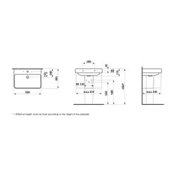 Laufen Waschtisch Laufen Pro S 465x650x175mm, Weiß, 1 Hahnloch, mit Überlauf... LAUFEN-H8109640001041 7612738284565 (Abb. 1)