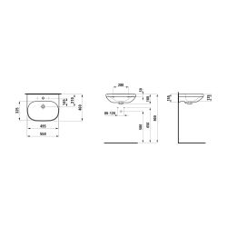 Laufen Waschtisch LUA 460x550x180mm, Weiß LCC, ohne Hahnloch, mit Überlauf nicht... LAUFEN-H8110814001091 7612738984694 (Abb. 1)