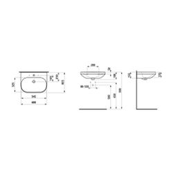 Laufen Waschtisch LUA 460x600x180mm, Weiß, ohne Hahnloch/Überlauf, Kanal unten g... LAUFEN-H8110830001421 7612738984953 (Abb. 1)