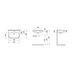 Laufen Waschtisch LUA 460x650x180mm, Weiß LCC, 1 Hahnloch, mit Überlauf nicht un... LAUFEN-H8110864001041 7612738015572 (Abb. 1)