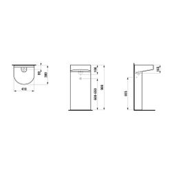 Laufen Waschtisch freistehend Sonar 380x410x900mm, Weiß LCC, ohne Hahnloch/Überl... LAUFEN-H8113414001121 7612738916268 (Abb. 1)