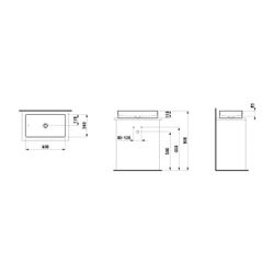 Laufen Waschtisch-Schale Living Saphirkeramik 340x600x110mm, Weiß, rechteckig, o... LAUFEN-H8114340001121 4014804896475 (Abb. 1)