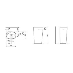 Laufen Waschtisch freistehend Palmoba 400x525x900mm, Weiß LCC, 1 Hahnloch, ohne ... LAUFEN-H8118034001041 4014804841024 (Abb. 1)