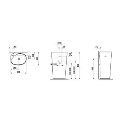 Laufen Waschtisch mit integrierter Säule Palmoba 435x525x900mm, Weiß, 1 Hahnloch... LAUFEN-H8118040001041 4014804841130 (Abb. 1)