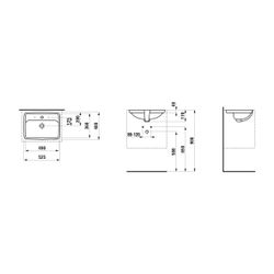 Laufen Einbauwaschtisch von unten Laufen Pro S 400x525x170mm, Active Weiß LCC, o... LAUFEN-H811966A001091 7612738086565 (Abb. 1)