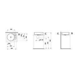 Laufen Waschtisch-Schale VAL 400x500x145mm, Mattweiß, 1 Hahnloch, ohne Überlauf ... LAUFEN-H8122817571111 7612738924621 (Abb. 1)