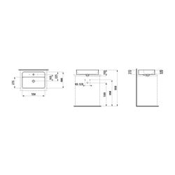 Laufen Waschtisch-Schale VAL 400x550x150mm, Weiß LCC, mit Armaturenbank, ohne Ha... LAUFEN-H8122844001091 7612738014957 (Abb. 1)
