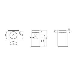 Laufen Waschtisch-Schale Kartell 420x420x135mm, Active Weiß LCC, ohne Hahnloch/Ü... LAUFEN-H812331A001121 7612738086893 (Abb. 1)