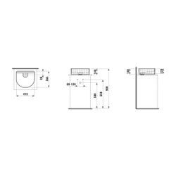 Laufen Waschtisch-Schale Sonar 365x410x140mm, Weiß, ohne Hahnloch/Überlauf mit T... LAUFEN-H8123430001121 7612738916336 (Abb. 1)