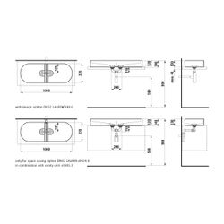 Laufen Doppelwaschtisch-Schale Sonar 370x1000x140mm, Weiß LCC, ohne Hahnloch/Übe... LAUFEN-H8123484001121 7612738916367 (Abb. 1)