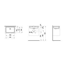 Laufen Einbauwaschtisch von unten Living City 360x535x155mm, Weiß, ohne Hahnloch... LAUFEN-H8124310001091 4014804813809 (Abb. 1)