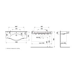 Laufen Waschtisch mit Handtuchhalter Palace 510x1200x165mm, Weiß, 1 Hahnloch, mi... LAUFEN-H8127040001041 4014804759176 (Abb. 1)