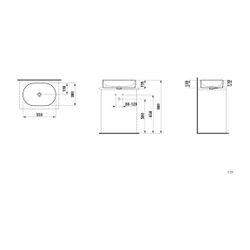 Laufen Waschtisch-Schale Savoy 380x550x155mm, Mattschwarz, oval, ohne Hahnloch/Ü... LAUFEN-H8129447161121 7612738130251 (Abb. 1)