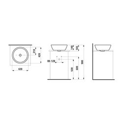 Laufen Waschtisch-Schale Laufen Pro B 420x420x165mm, Weiß, ohne Hahnloch, mit Üb... LAUFEN-H8129620001091 4014804822498 (Abb. 1)
